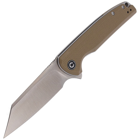 CIVIVI Brigand Tan Coarse G10 Handle Gray S/S Liner D2 Blade, Satin Finish (C909B)