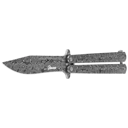 Martinez Albainox Balisong Knife 3D Damascus Pattern Steel, 3D Damascus Pattern 3Cr13Mov (02218)