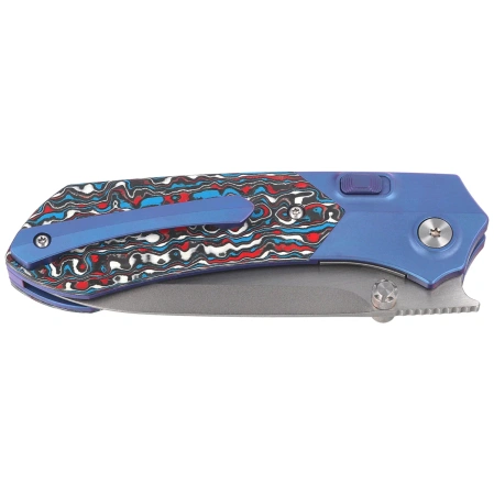 Remette Meteor Knife Blue Titanium/Carbon Fiber, Pearlescent M390 (RTPT-AL)
