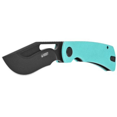 Kubey Gurkha Knife Light Blue G10, Blackwashed 14C28N by Johan Jordaan (KU397F)