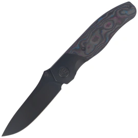 KB Kubey Velvet Snake Knife Black DLC Titanium / Damtanium Camo Carbon, Black DLC M390 by Bastard Knives (KB266D)