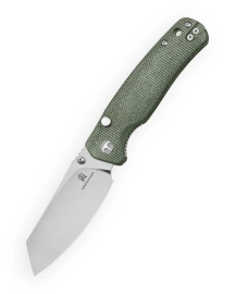 Nóż składany Bestechman Cicada's Wing-TL Green Canvas Micarta, Satin 10Cr15CoMoV (BMK24-M-2)