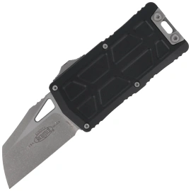 Microtech Exocet II Wharncliffe OTF Knife Black Aluminum, Apocalyptic M390MK by Tony Marfione (1156-10AP)
