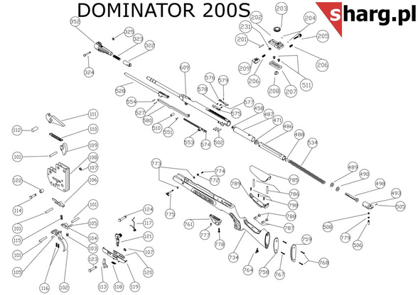 Śruba kontrująca mocująca osadę do Hatsan MOD 55S-155, Dominator 200, Proxima (774)