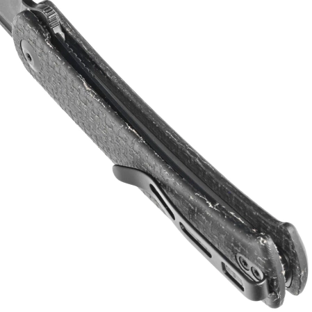 Civivi Knife Caetus Black Burlap Micarta, Black Stonewashed 14C28N (C21025C-2)