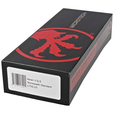 Microtech Hera II D/E OTF Knife Black Aluminum, Stonewashed M390MK by Tony and Sean Marfione (1702-10)