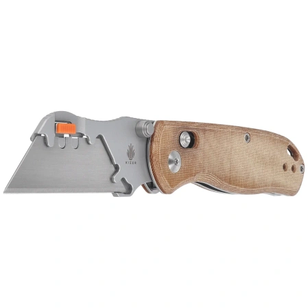 Nóż składany Kizer Uti Bear 2 Brown Micarta, Bead Blasted SK5 / 50Cr15MoV by Azo (V3619JA7)