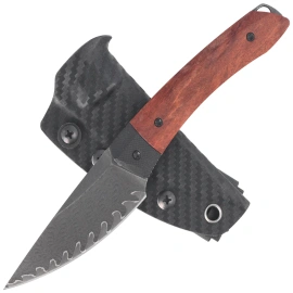 Kizer MoMo Fix 3 Black G10/Mkuruti Wood, Acid-Washed/Stonewashed Takefu VG-10 Damascus by Vladimir Legachev (1124A1)