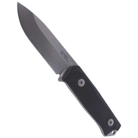 LionSteel Bushcraft Knife Black G10, Stone Washed Sleipner by Molletta (B41 GBK)