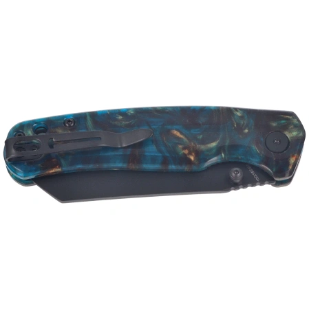 Bestechman Cicada's Wing-TL Knife Clear Blue Resin, Black PVD 10Cr15CoMoV (BMK24-R-3)