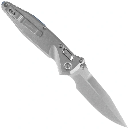 Nóż składany Microtech Socom Ram-Lok S/P-M Marfione Select Gray Titanium, Blue HW, Stonewashed M390MK by Tony Marfione (160RL-10SMS3)