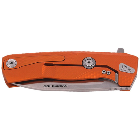 LionSteel ROK Knife Orange Aluminum, Satin M390 by Molletta (ROK A OS)
