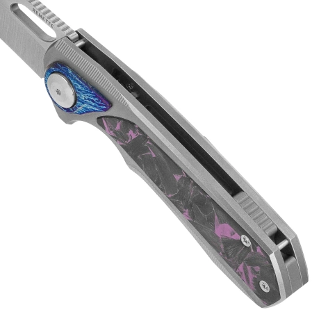 Nóż składany Remette RT-Saker Falcon Gray Titanium / Carbon Fiber, Manual Fine Grinding S45VN (ASTP-3)