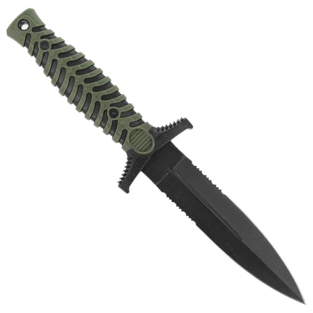 K25 RK-32207 Boot Knife Green ABS/Black Rubber, Black Titanium 7Cr17Mov