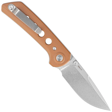 Reate PL-XT Tan G10, Stonewashed Nitro-V Knife