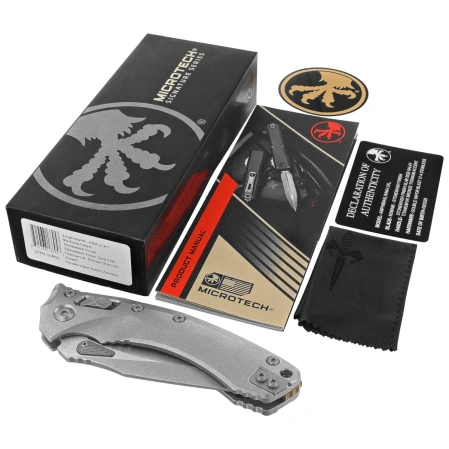 Nóż składany Microtech Amphibian Ram-Lok S/E Marfione Select Stonewashed Slab Side Titanium, Bronze HW, Stonewashed M390MK by Tony Marfione (137RL-10MS1)