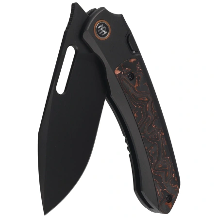 Nóż składany Remette Orca Black Titanium/Copper Foil Carbon Fiber, Black DLC Pearlescent M390 (ORCATB)