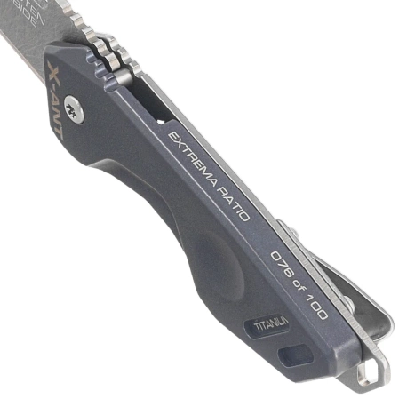 Extrema Ratio X-ANT LE No 076/100 Blue Titanium Knife, Sandblast Sintered Tungsten Carbide (04.1000.0467/MD/TI)