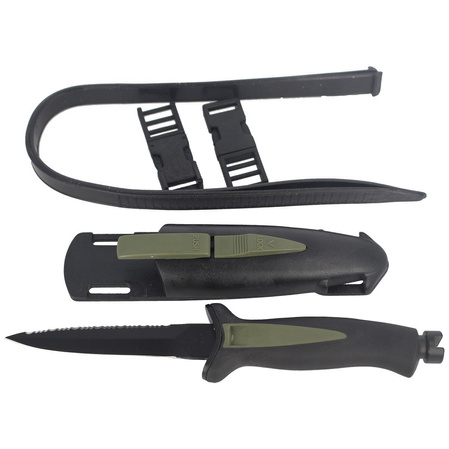 MAC Aquatys 11 2 Diving Knife Green-Black PP-TPE, Black Idroglider W 1.4060