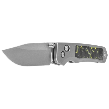 Nóż składany Remette RT-Aurora Gray Titanium / Carbon Fiber, Manual Fine Grinding Satin / Pearlescent M390 (AURA-Y)