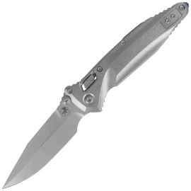 Microtech Socom Delta Ram-Lok S/P Marfione Select Knife Slab Side Titanium, Blue HW, Stonewashed M390MK by Tony Marfione (159RL-10SMS3)