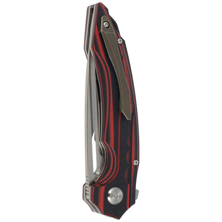 Bestech Knife Ornetta Carbon Fiber / Red G10, Stonewash / Satin N690 by Kombou (BL02B)