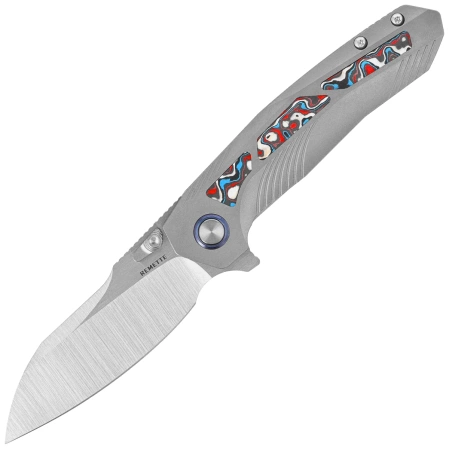Nóż składany Remette Kestrel Gray Titanium/Multicolored Carbon Fiber, Satin CPM S35VN (RTPO-B)