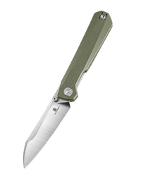 Bestechman Curvee Knife Green G10, Stonewashed/Satin AEB-L by Ostap Hel (BMK20B)