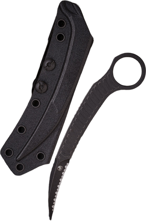 Microtech Feather Signature Knife Distressed Black F/S M390 by Bastinelli (215-3DBKS)