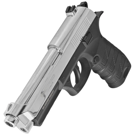 Zestaw wiatrówkowy 26: pistolet Voltran Ekol ES P92B Blow Back Shiny 4.5 mm, 1400 BBs, 10 kapsuł CO₂, 100 tarcz