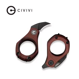Civivi Pyrus Knife Burgundy G10, Black Stonewashed 14C28N by Ostap Hel (C23038-1)