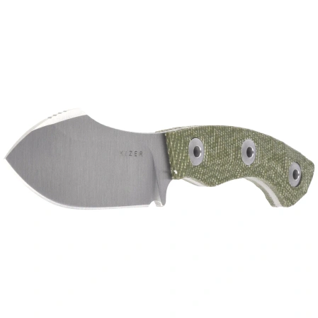 Kizer Rook Knife Green Micarta, Satin AEB-L by Vincent Rizzo (1090A4)