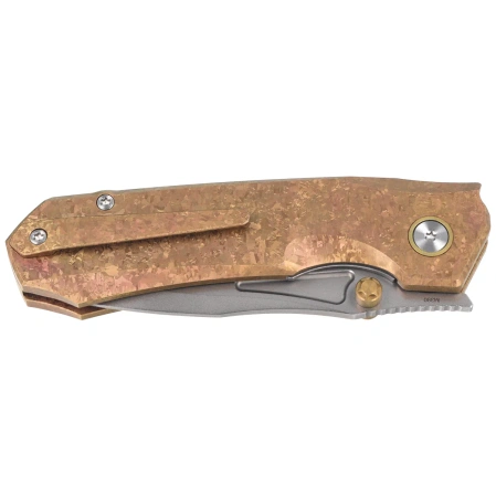 Remette Rhino Knife Gold Crystallized Titanium, Pearlescent M390 (RNTB2)