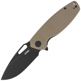 Kubey Tityus Knife Tan G10, Blackwashed 14C28N (KU322U)