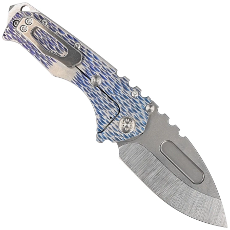 Medford Praetorian T DP Blue-Violet w/Silver ''Dragon Skin'' Titanium, Std HW/Clip, Tumbled S45VN by Greg Medford