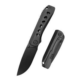 KB Knives Zephyr Black DLC Titanium, Black DLC M390 by K.C. Spiron (KB470C)