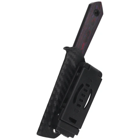 Kizer Mini Harpoon Knife Purple Haze Fat Carbon, Black Matte DLC Ultra S45VN by Maverick Customs (1040S9)