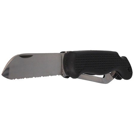 Nóż żeglarski MAC Boat 2 Black PP-TPE, Satin W 1.4034