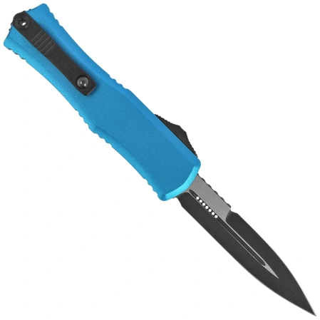 Microtech Hera II Mini Bayonet OTF Knife Blue Aluminum, Black M390MK by Tony and Sean Marfione (1701M-1BL)