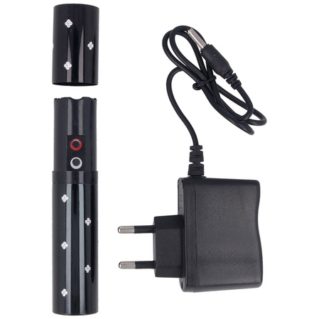 Lipstick Paralyseur 2 million volt stun gun with flashlight, Black (1202-BK)