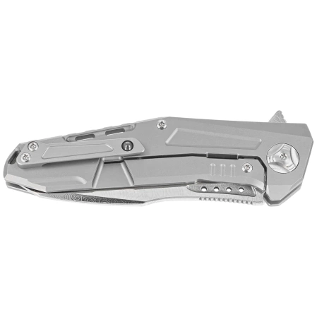 Nóż składany Reate K-3 Tanto Grey Titanium/Carbon Fiber, Damasteel Damascus