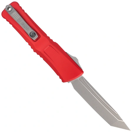 Microtech Combat Troodon Gen III T/E OTF Knife Red Aluminum, Apocalyptic M390MK by Tony Marfione (1144-10APRD)