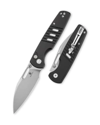 Bestechman Vector Knife Black Aluminum, Stonewashed D2 (BMK15A)