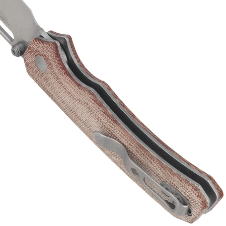 Nóż składany Kizer Outposter Brown Norplex UltreX Micarta, Satin Nitro-V (V3802BDA1)