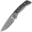 Remette RT-Steed Knife Gray Titanium/Black-Blue Carbon Fiber, Pearlescent M390 (RTWS-TB)