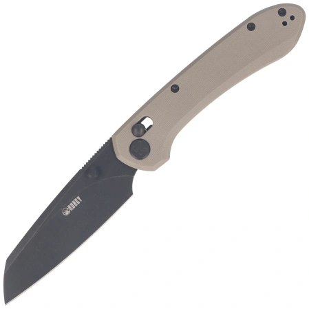 Kubey Bonza Knife Tan G10, Blackwashed 14C28N by Happy As Larry (KU446F)