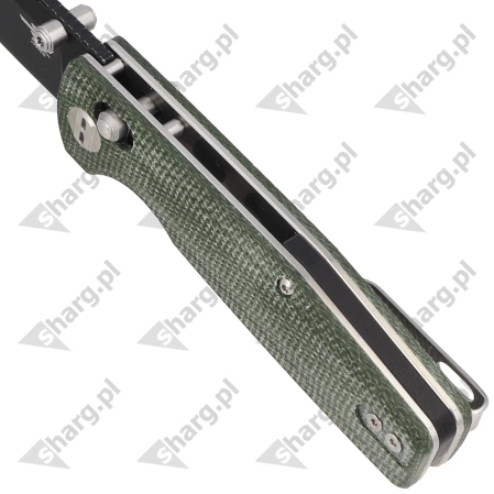 Bestech Slasher Knife Green Micarta, Black Stonewashed D2 (BG43B-2)