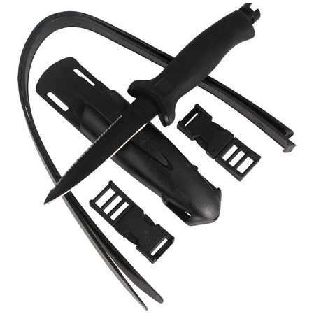 Nóż nurkowy MAC Aquatys 11 2 Black PP-TPE, Black Idroglider W 1.4060
