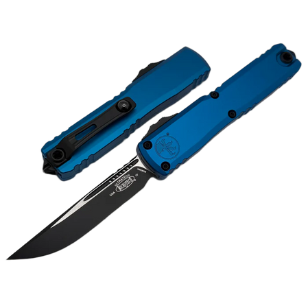 Microtech Ultratech Gen IV S/E Blue Aluminum, Black M390MK by Tony Marfione (11214-1BL)