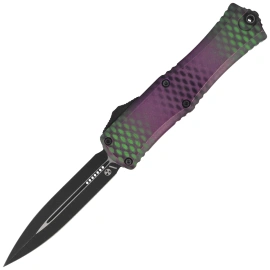 Microtech Hera II Mini D/E Signature OTF Knife Purple Alien X-51 Aluminum, Black M390MK by Tony and Sean Marfione (1702M-1PUX51S)